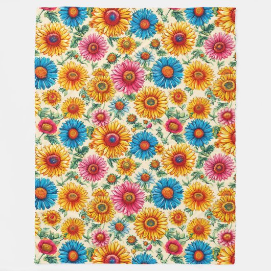 Couverture Polaire Motif floral (Devant)