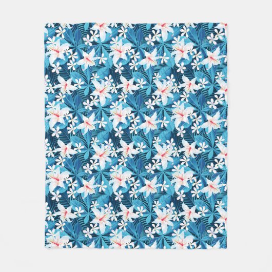 Couverture Polaire Motif floral 2 de ketmie tropicale (Devant)