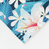 Couverture Polaire Motif floral 2 de ketmie tropicale (Coin)