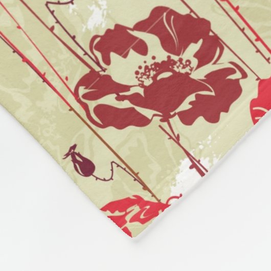 Couverture Polaire Motif floral 2 d'élégance abstraite (Coin)