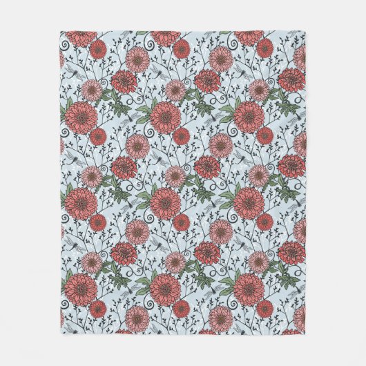 Couverture Polaire Motif floral 3 (Devant)