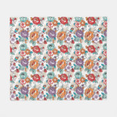 Couverture Polaire Motif floral 5 d'élégance abstraite (Devant (Horizontal))