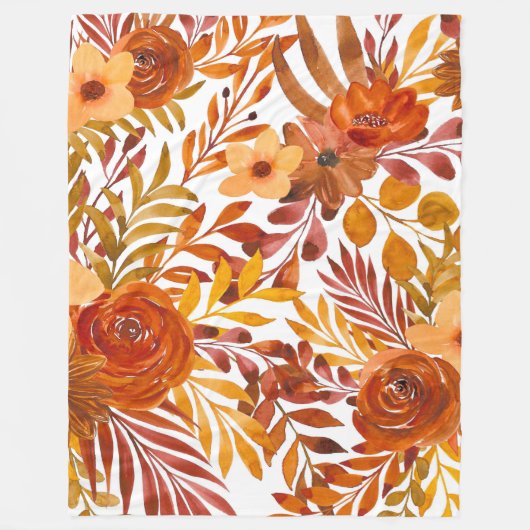 Couverture Polaire Motif floral aquarelle (Devant)