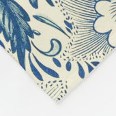 Couverture Polaire Motif Floral bleu Antique Design asiatique (Coin)
