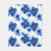 Couverture Polaire Motif floral bleu avec accents dorés (Devant)