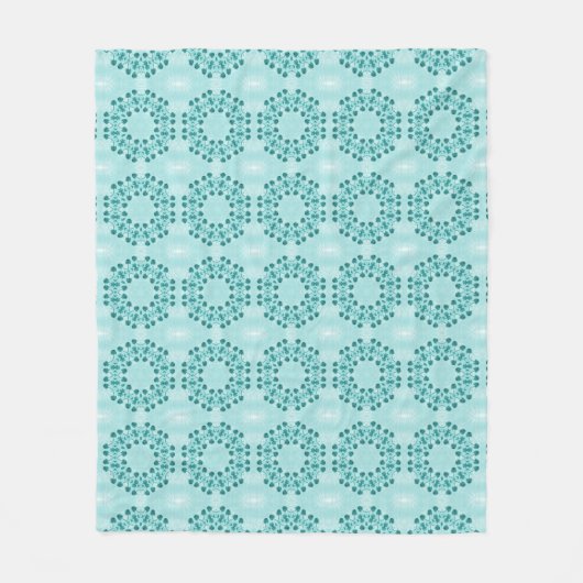 Couverture Polaire Motif floral, bleu Turquoise (Devant)