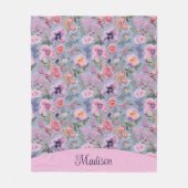 Couverture Polaire Motif floral brodé (Devant)