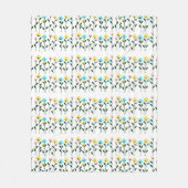 Couverture Polaire Motif floral chic monogramme (Devant)