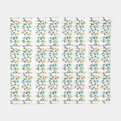 Couverture Polaire Motif floral chic monogramme (Devant (Horizontal))