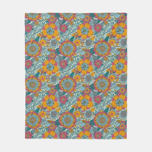 Couverture Polaire Motif floral coloré (Devant)