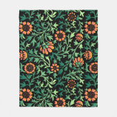Couverture Polaire Motif floral complexe avec feuilles vertes (Devant)