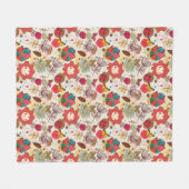 Couverture Polaire Motif floral dans le rétro style 4 (Devant (Horizontal))