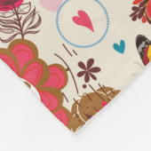 Couverture Polaire Motif floral dans le rétro style 4 (Coin)