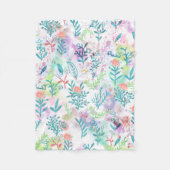 Couverture Polaire Motif floral d'aquarelle turquoise rose de corail (Devant)