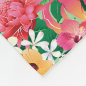 Couverture Polaire Motif floral de ketmie tropicale (Coin)