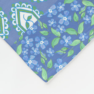 Couverture Polaire Motif floral de patchwork de Faux de Boho de