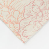 Couverture Polaire Motif floral de pivoine rose (Coin)