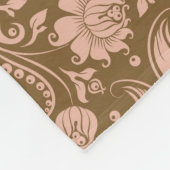 Couverture Polaire Motif floral de rose et de brun (Coin)