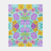 Couverture Polaire Motif floral d'été tropical - Hibiscus lumineux (Devant)