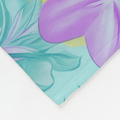 Couverture Polaire Motif floral d'été tropical - Hibiscus lumineux (Coin)