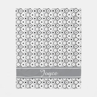 Couverture Polaire Motif floral diamant de couleur et de nom personna