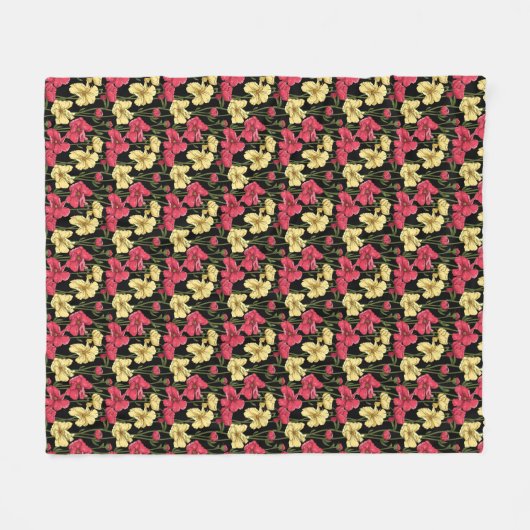 Couverture Polaire Motif floral élégant 2 (Devant (Horizontal))