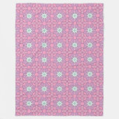 Couverture Polaire Motif floral géométrique rose (Devant)