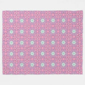 Couverture Polaire Motif floral géométrique rose (Devant (Horizontal))