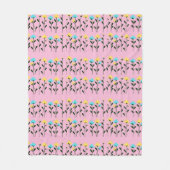 Couverture Polaire Motif floral gris chic monogramme (Devant)