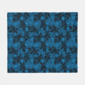 Couverture Polaire Motif floral gris et bleu. (Devant (Horizontal))