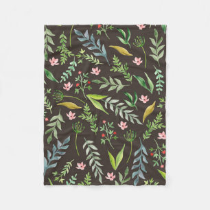 Couverture Polaire Motif floral incomparable. Aquarelle dessinée à la