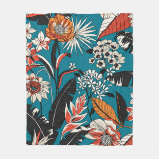Couverture Polaire Motif floral ininterrompu dans