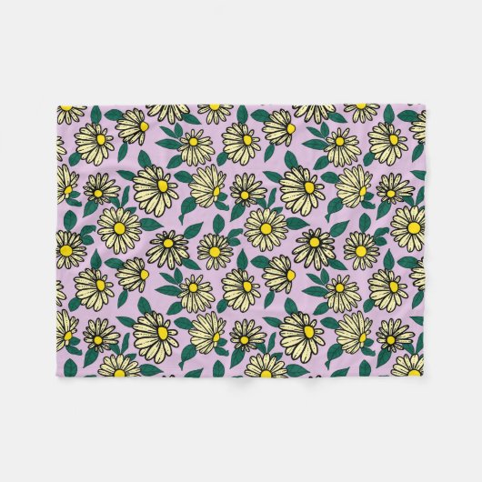 Couverture Polaire Motif floral jaune (Devant (Horizontal))