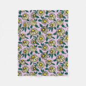 Couverture Polaire Motif floral jaune (Devant)