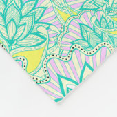 Couverture Polaire Motif floral jaune vert mou (Coin)