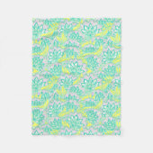 Couverture Polaire Motif floral jaune vert mou (Devant)