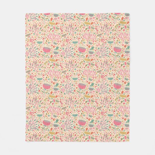 Couverture Polaire Motif floral lumineux (Devant)