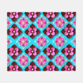 Couverture Polaire Motif floral lumineux avec fleurs roses (Devant (Horizontal))