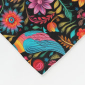 Couverture Polaire Motif floral mexicain coloré (Coin)