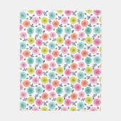 Couverture Polaire motif floral mignon multicolore (Devant)