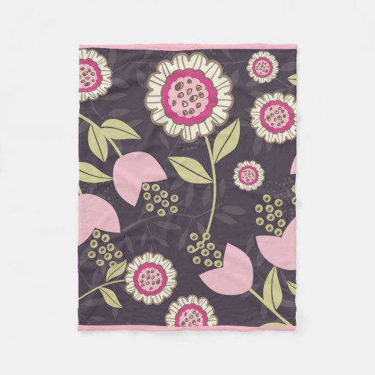 Couverture Polaire Motif floral moderne Big rose (Devant)