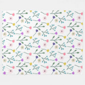 Couverture Polaire Motif floral moderne clair blanc (Devant (Horizontal))