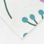 Couverture Polaire Motif floral moderne clair blanc (Coin)