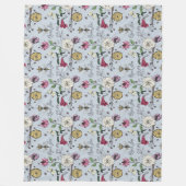 Couverture Polaire Motif floral moderne d'Abeille Reine Mist Argent (Devant)
