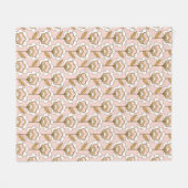 Couverture Polaire Motif floral moderne de la moitié du siècle (Devant (Horizontal))
