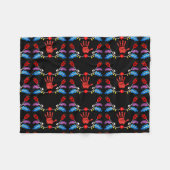 Couverture Polaire Motif Floral Ojibwe MMIW noir (Devant (Horizontal))