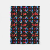 Couverture Polaire Motif Floral Ojibwe MMIW noir (Devant)