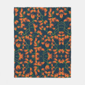 Couverture Polaire Motif floral orange fluide (Devant)