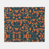 Couverture Polaire Motif floral orange fluide (Devant (Horizontal))