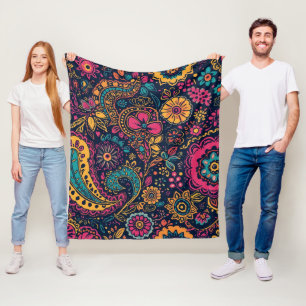 Couverture Polaire Motif floral Paisley